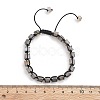 Adjustable Natural Grey Agate and Non-magnetic Synthetic Hematite Braided Bead Bracelets BJEW-Z090-01E-5