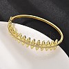 Brass Micro Pave Clear Cubic Zirconia Hinged Bangles for Women BJEW-S168-02G-5
