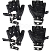 2 Pairs PU Leather Biker Punk Gloves with Belt AJEW-CL0003-02-1