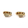 Brass Micro Pave Clear Cubic Zirconia Huggie Hoop Earrings EJEW-H121-14G-2