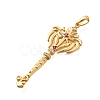 Brass Micro Pave Cubic Zirconia Big Pendants KK-B147-04G-08-2