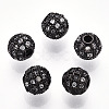 Rack Plating Brass Cubic Zirconia Beads ZIRC-S001-6mm-A01-1