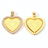 Alloy Pendant Cabochon Settings X-PALLOY-S107-004G-RS-2