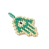 Glass Seed Beaded Hamsa Hand with Eye Pendants PALLOY-MZ01054-4