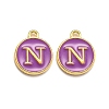 Golden Plated Alloy Enamel Charms ENAM-Q437-12N-1