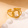 201 Stainless Steel Oval Link Chain Cuff Rings FS-WG16057-05-1