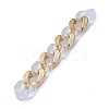 Handmade Golden Plated CCB Plastic & Transparent Acrylic Cuban Link Chains AJEW-JB00681-05-2