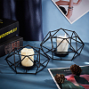 2Pcs 2 Style Iron Hollow Candle Holder AJEW-PH0001-59EB-2