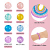7 Strands 7 Colors Baking Paint Transparent Crackle Glass Bead Strands DGLA-TA0001-02-3