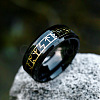 316L Surgical Stainless Steel  Words Finger Rings FIND-PW0020-12D-EB-1