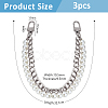 Aluminum & White Plastic Imitation Pearl Double Layer Decorative Purse Chains FIND-WH00670-127A-2