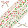 4Bags 4 Colors Printed Artificial Silk Ribbons OCOR-MA0001-82A-1