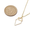 Brass Round with Rhombus Pendant Necklace NJEW-JN04698-4