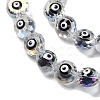 Transparent Evil Eye Glass Beads Strands LAMP-K037-06F-3