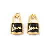 304 Stainless Steel with Crystal Rhinestone Enamel Pendants STAS-G358-09G-02-1