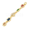 Brass Micro Pave Cubic Zirconia Big Pendants KK-K418-03C-G-2