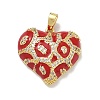 Brass Micro Pave Cubic Zirconia Pendants KK-D235-07G-02-1