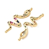Brass Pave Colorful Cubic Zirconia Connector Charms CU-CBA4579-09G-A-3