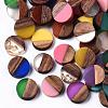 Resin & Walnut Wood Cabochons RESI-S358-70-1