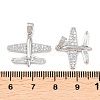 Brass Micro Pave Clear Cubic Zirconia Pendants KK-G549-18D-P-3