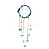 Wire Wrapped Natural Apatite Chips Ring Hanging Ornaments HJEW-JM02371-05-1