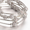 Five Loops Wrap Glass Beads Bracelets BJEW-JB01962-02-2