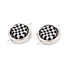 Polymer Clay Beads with CCB Plastic Frame Connector Charms CLAY-T022-35M-02-2