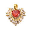 Brass Micro Pave Cubic Zirconia Pendants KK-V009-26G-02-1
