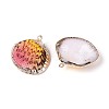 Spray Paint & Electroplate Natural Sea Shell Pendants SSHEL-N042-16D-2