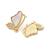 Brass Micro Pave Cubic Zirconia Shell Stud Earrings Findings KK-D363-01A-G-2