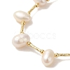 Natural Pearl & Glass & Brass Beaded Bracelet BJEW-C051-09G-2