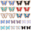 24Pcs 12 Styles Brass with Glass Pendants KK-SC0003-59-1