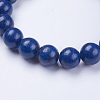 Natural Lapis Lazuli Beaded Stretch Bracelets BJEW-I253-10mm-09-3