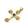 Brass Pave Cubic Zirconia Pendants KK-K302-17G-2