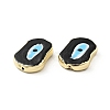 Rack Plating Handmade Evil Eye Lampwork Beads KK-F838-03E-G-2