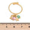 304 Stainless Steel Shell Cuff Rings for Women RJEW-U045-01G-3
