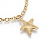 304 Stainless Steel Charm Bracelets BJEW-F383-02G-4