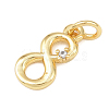 Brass Micro Pave Clear Cubic Zirconia Charms KK-P339-27G-08-2