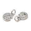 Brass Micro Pave Grade AAA Cubic Zirconia Charms LS-ZIRC-P067-11P-G-NR-3