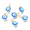 Brass Enamel Charms KK-B024-02G-2