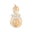 Brass Micro Pave Clear Cubic Zirconia European Dangle Charms Bails X-KK-Q026-14G-1