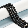 Natural Black Agate Beads Strands G-A246-8mm-04-8