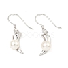 Rhodium Plated 925 Sterling Silver Pepper Dangle Stud Earrings EJEW-Z024-02A-P-1