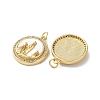 Brass Micro Pave Clear Cubic Zirconia Pendants KK-B083-20G-03-2