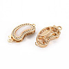 Brass Micro Pave Clear Cubic Zirconia Fishhook Clasps KK-S356-424-NF-2