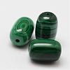 Wax Gourd Natural Malachite Beads G-I178-03-8x12-1