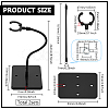 Assembled Rectangle PS Plastic Action Figure Display Stands with Adjustable Iron Support Arm ODIS-WH0100-12C-2