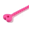 Heart Shape Silicone Cable Zip Ties AJEW-C034-02I-2