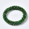 Faceted Transparent Glass Beads Stretch Bracelets BJEW-S144-002C-07-2
