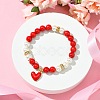 Valentine's Day Natural Dyed Mashan Jade Beaded Stretch Bracelets for Women BJEW-TA00575-1